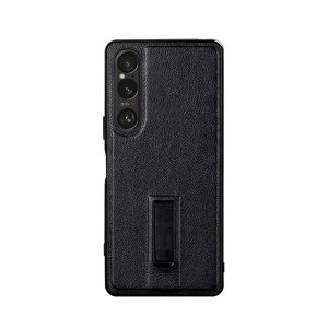 Olixar Black Eco-Leather Kickstand Case - For Sony Xperia 1 VI