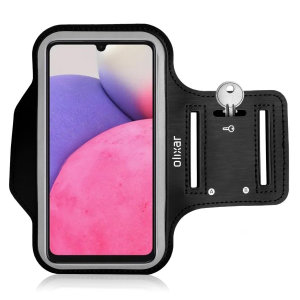 Olixar Black Running & Fitness Armband Holder - For Samsung Galaxy A33 5G