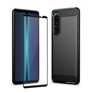 Olixar Sentinel Black Case And Glass Screen Protector - For Sony Xperia 1 IV