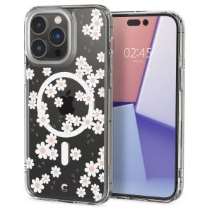 Spigen Cyrill Cecile White Daisy Clear MagSafe Case - For iPhone 14 Pro