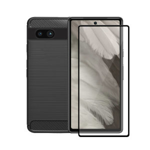 Olixar Sentinel Black Case And Glass Screen Protector - For Google Pixel 7a