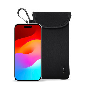 Olixar Neoprene Black Pouch with Card Slot - For iPhone 15