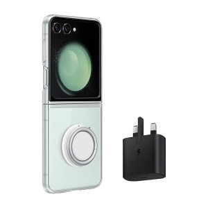 Official Samsung Starter Pack: Clear Gadget Case & Super Fast 25W Charger - For Samsung Galaxy Z Flip5