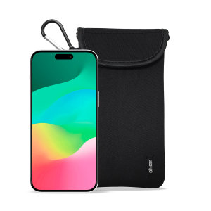 Olixar Neoprene Black Pouch with Card Slot - For iPhone 15 Plus