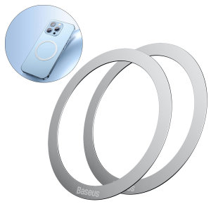 Baseus Halo Two Pack Adhesive MagSafe Rings - Silver