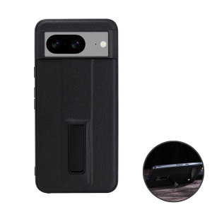 Olixar Black Eco-Leather Stand Case - For Google Pixel 8