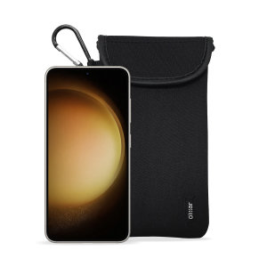 Olixar Black Shock and Impact Resistant Neoprene Pouch with Card Slot - For Samsung Galaxy S24 Plus