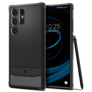 Spigen Matte Black Rugged Armor Case - For Samsung Galaxy S24 Ultra