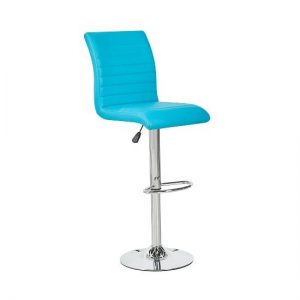 Ripple Faux Leather Bar Stool In Teal, Teal Faux Leather Bar Stools