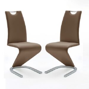 Amado Z Brown Faux Leather Dining Chair In A Pair