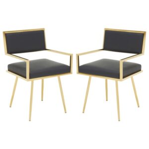 Azaltro Black Leather Effect Dining Chairs In A Pair