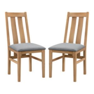 Callia Oak Wooden Dining Chair In Pair