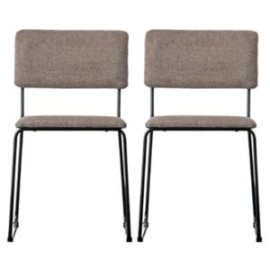 Chalk Chocolate Fabric Dining Chairs In A Pair
