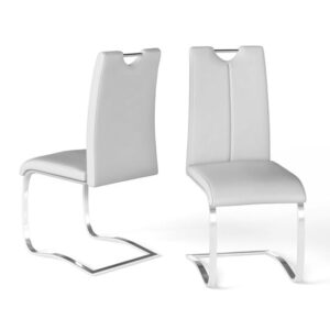 Gerrans White Faux Leather Dining Chair In A Pair