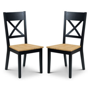 Haile Black And Oak Dining Chair In Pair