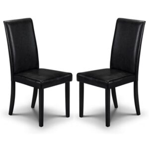 Haneul Black Faux Leather Dining Chair In Pair