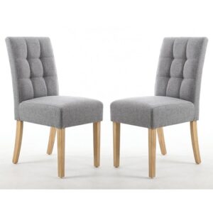 Mendoza Dining Chair Silver Grey With Natural legs In A Pair