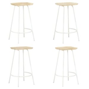 Azul Set Of 4 Wooden Bar Stools With White Frame In Natural