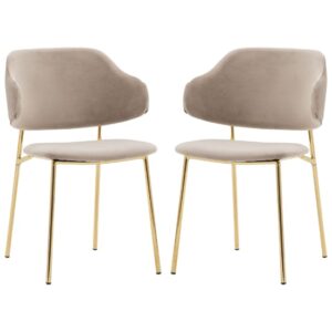 Whaler Taupe Fabric Dining Chairs In Pair