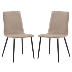 Wickham Taupe Fabric Dining Chairs In Pair