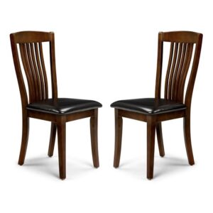 Calico Dining Chair In Mahogany With Brown Seat In A Pair
