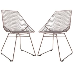 Eastlake Blush Pink Metal Bistro Dining Chairs In Pair