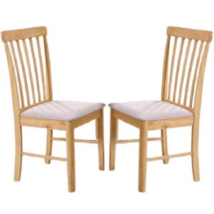 Garnet Oak Wooden Dining Chairs In Pair