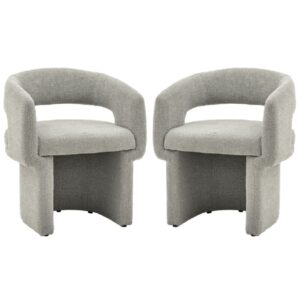 Shafter Grey Fabric Dining Chairs In Pair